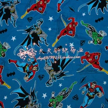 Милый мультфильм Бэтмен Супермен вязаное лоскутное изделие из хлопчатобумажной ткани швейная одежда для мальчиков футболка пижамы ручной работы текстиль подарок