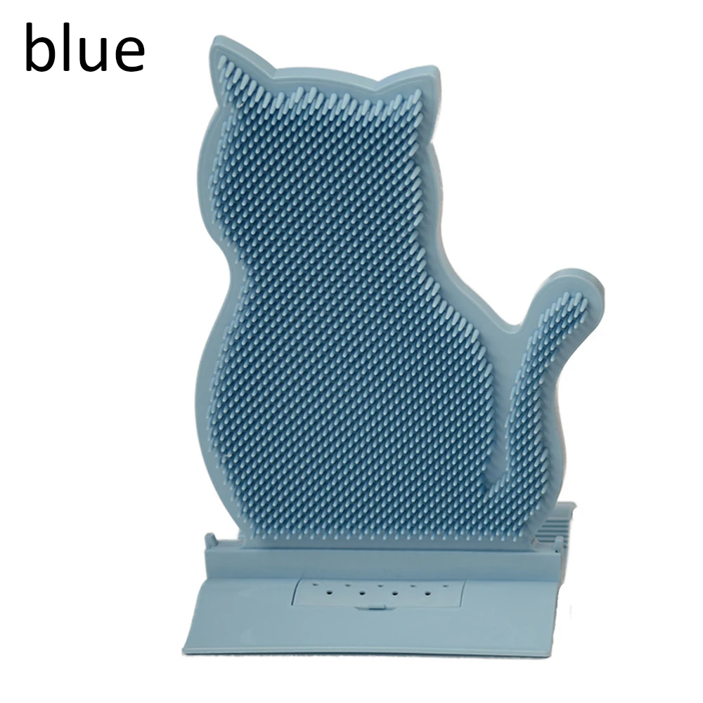 blue Щетка для когтеточки для кошек, массажер, фиксированная дверь, сшивание, удаление волос, зуд, Массажная щетка для кошек, зуд, щетка, игрушка - Цвет: blue