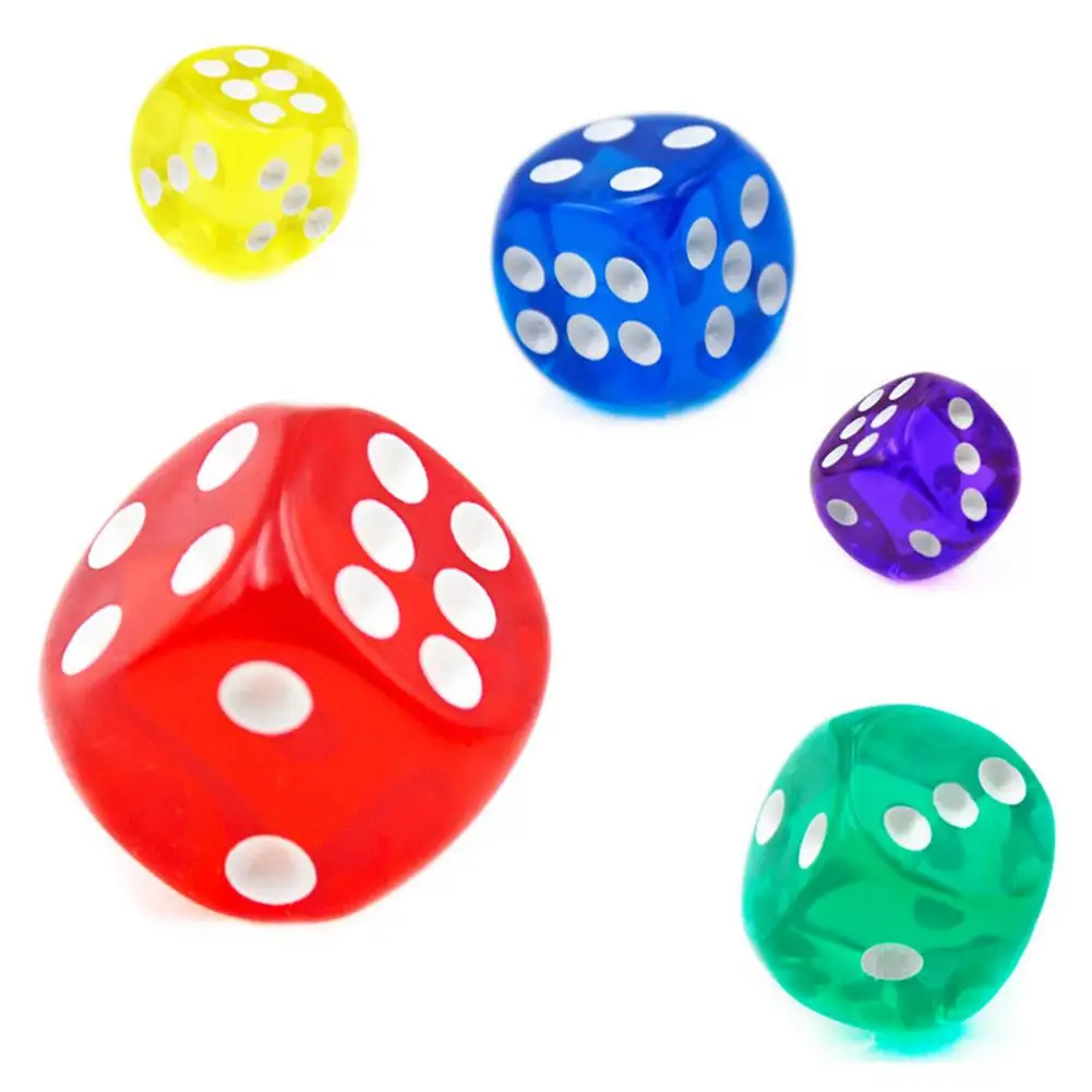 10 шт./компл. набор Игральный костей прозрачный кубики для настольные доски палубы игры 16 мм для вечерние играть в игры развлечения