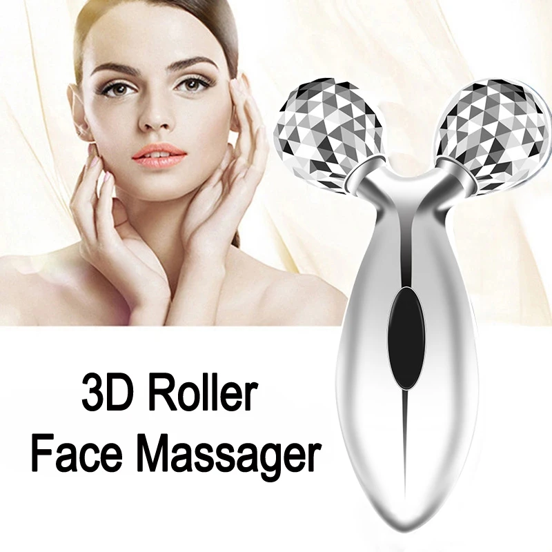 

3D Roller Face Massager V-face Shaping Face Lift Roller Rotating Tighten Skin Wrinkle Remove Care Face Lifting Beauty Tool XA77Z