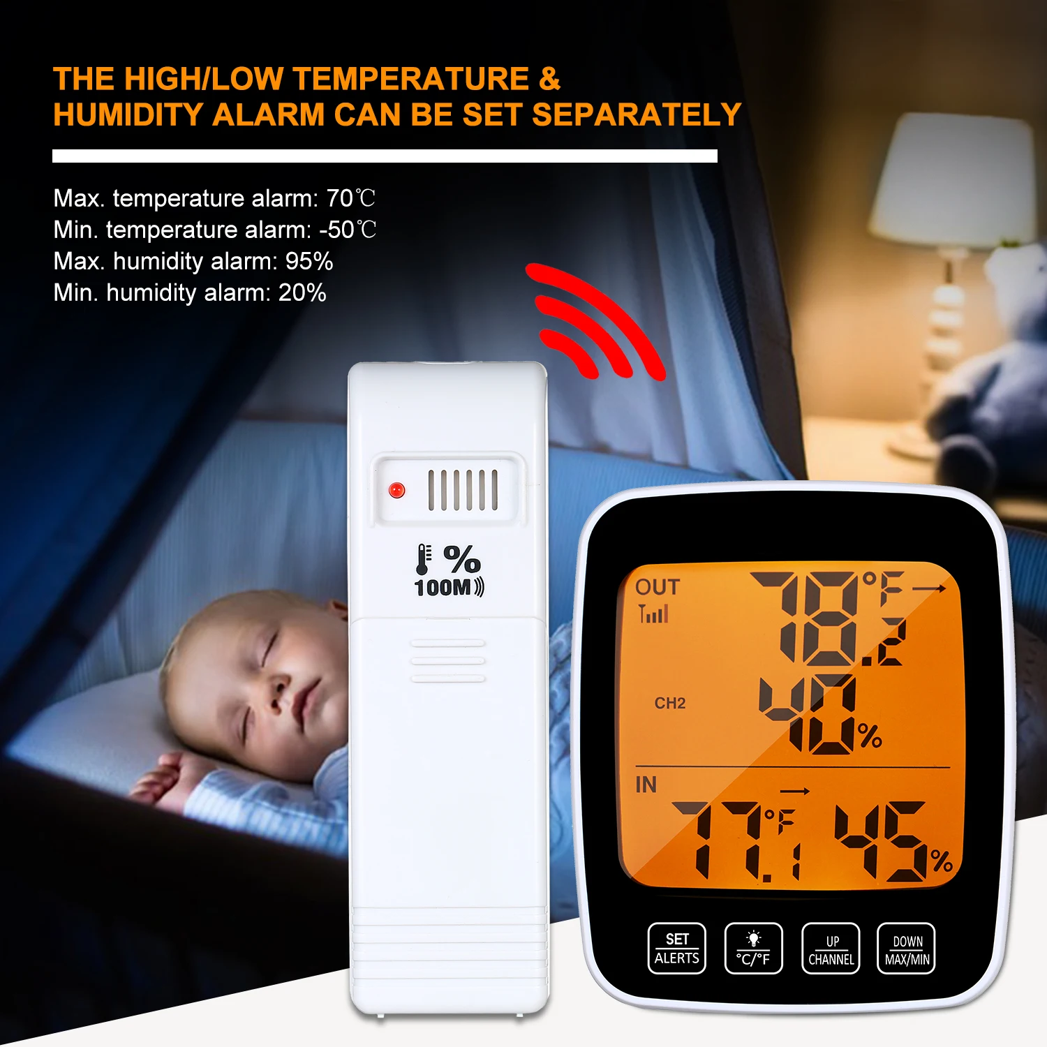 Цифровой Термогигрометр °C/°F термометром и гигрометром декоративные часы в помещении/на открытом воздухе измеритель влажности Беспроводной 3-канальный блок питания с Темп.& влажность тестер