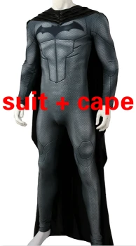 suit with cape BERMANWIN костюм Бэтмена высокого качества с 3D принтом; костюм Бэтмена из спандекса и лайкры с накидкой; карнавальный костюм на Хэллоуин - Цвет: suit with cape