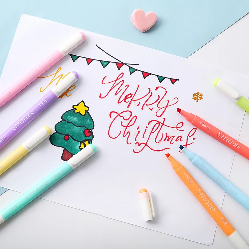 

Large Capacity Highlighter Pen School Students Marker Brush Pens Watercolor Fluorescent Pen for Student Marking/Drawing/Doodling