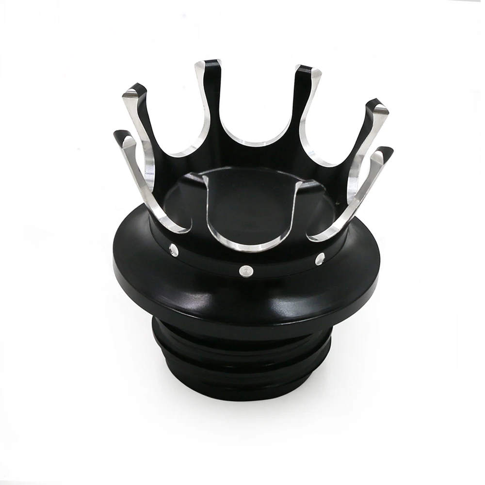 Crown Vented Fuel Tank Cover Cap Gas Cap Compatible With Harley Sportster XL 883 1200 48 Dyna Touring Road King Softail Custom