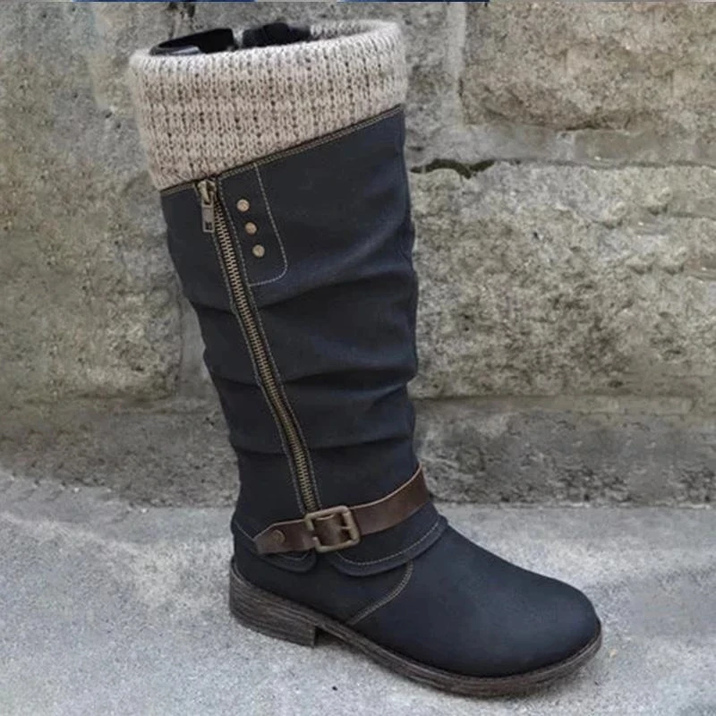 Plus Size Women Boots , Winter Square Heel , Long High Boots, Ladies ...