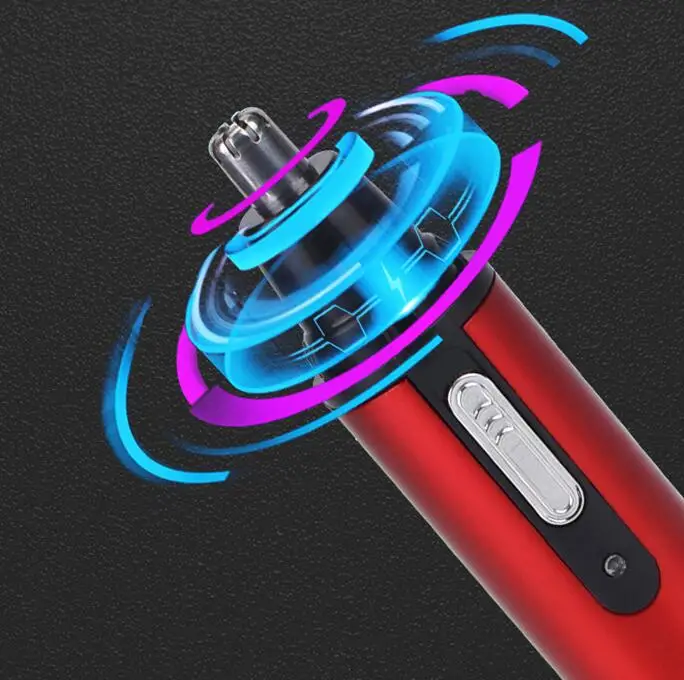Quiet rechargeable electric small bottom noise male and female nostril and ear hair shaving double blade cleaning trimmer J06