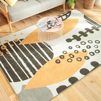 

Nordic Living Room Carpet Hairless Rug Abstract Bedroom Bed Full Of Floor Mats Home Sofa Coffee Table Room Non-slip Area Rug