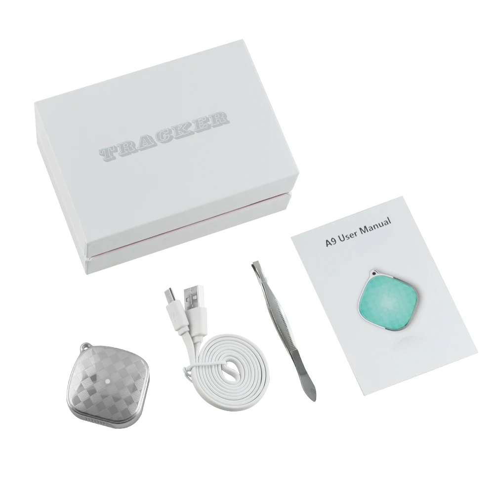 Silver with Box A9 мини gps трекер wifi отслеживание в реальном времени Localizador gps Персональный трекер Дети SOS сигнализация голосовой монитор 5 дней в режиме ожидания бесплатное приложение - Цвет: Silver with Box