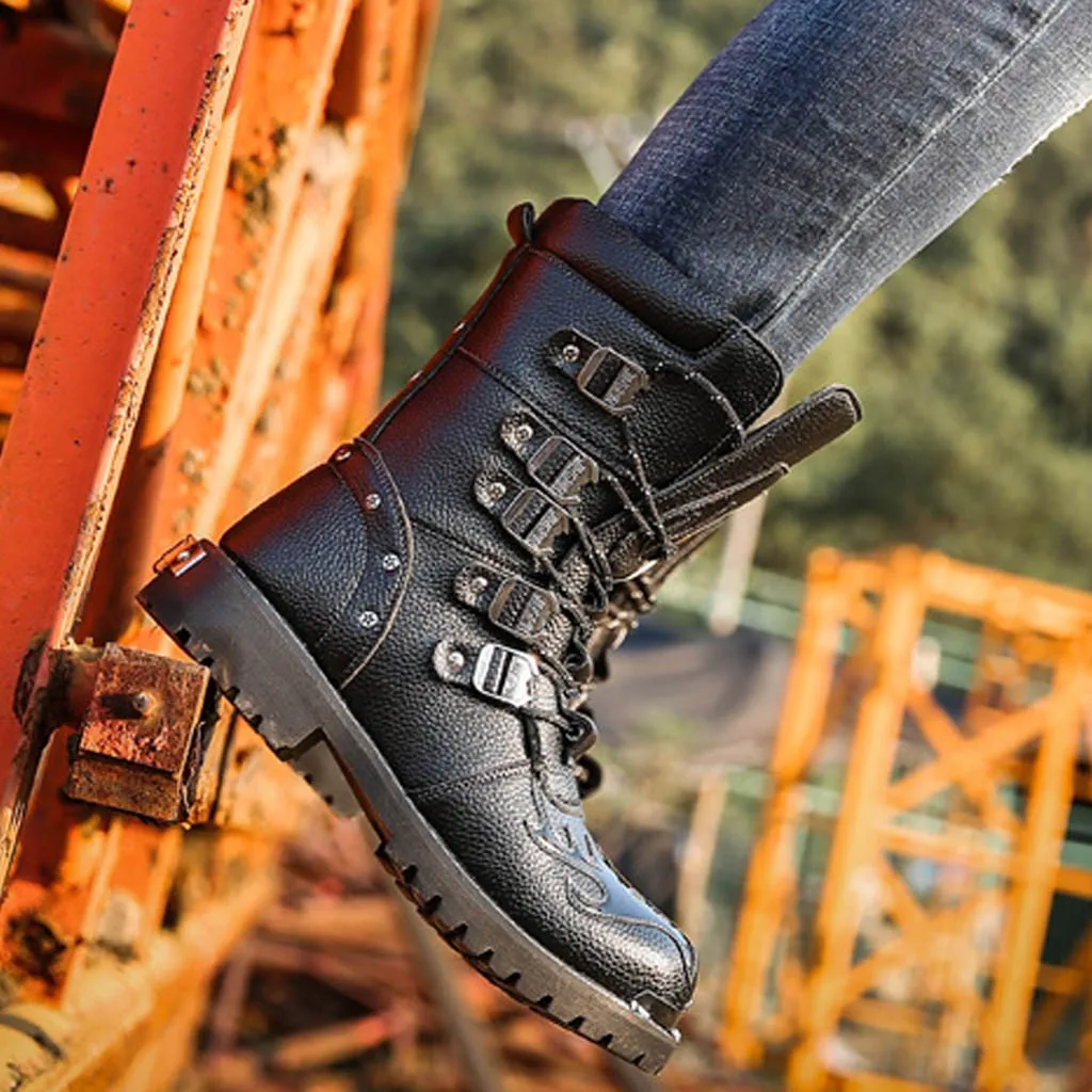 Для мужчин обувь модные ботинки Для мужчин с волнообразным краем; zapatos de hombre Для мужчин в западном стиле армейские ботинки на открытом воздухе с защитой от холода, не скользящая спортивная сапоги зимние ботинки