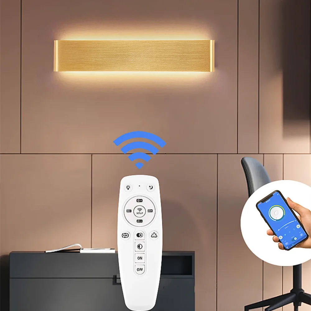 wall mounted lamp LED Wall Lamp 28W 32W 2.4G Bluetooth APP Control Wall Light AC170-245V Dimmable Modern Sconce Bedside Light Indoor Lighting glass wall lights