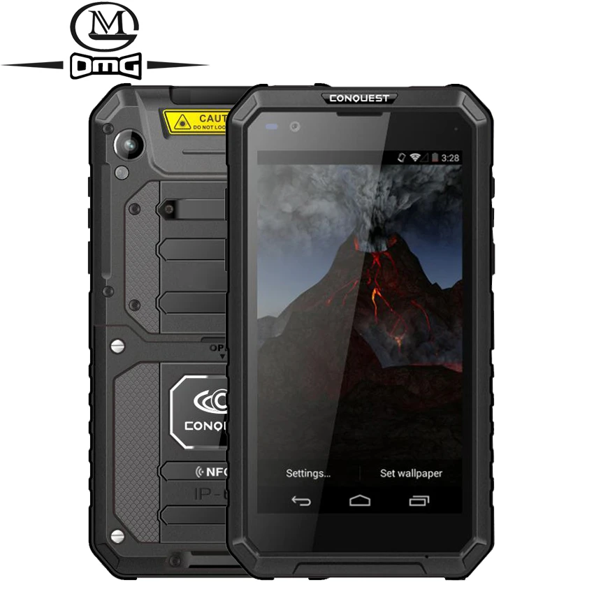 Ударопрочная рация CONQUEST S10 NFC IP68 мощный фонарик Восьмиядерный MTK6753 3 ГБ + 32 прочный