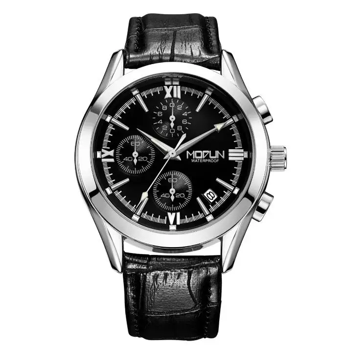 

Leather Men Quartz Wristwatch Waterproof Clock Luminous Hand Calendar Students Gift Non-Mechanical orologio uomo