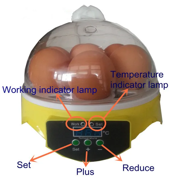 Семь установлен 7 яиц Электронный Микро инкубатор инструменты цифровой температуры птицы инкубационная машина полуавтоматическая