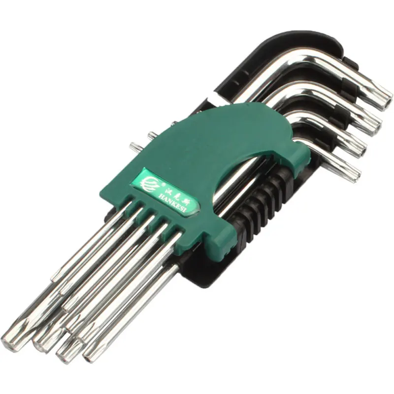 

Plum Allen Wrench Hexagonal Angle Wrench T30t25t15 Middle Hole Hexagonal Star Screwdriver Set