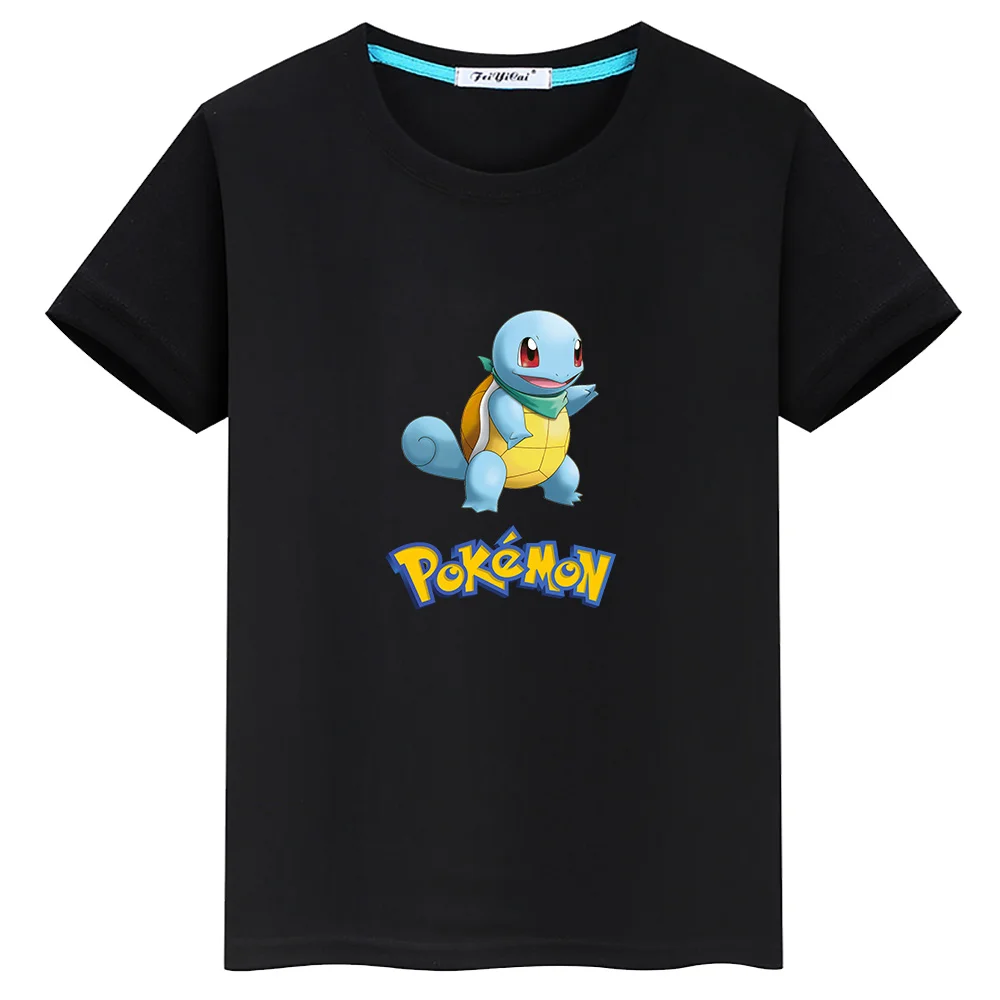 06 Squirtle Аниме Пикачу чармандер, генгар, с принтом Детские футболки для мальчиков и девочек, Рубашка с короткими рукавами футболка детские хлопковые топы-весеннее платье-пачка - Цвет: 06