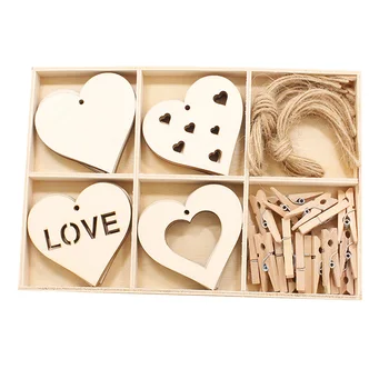 

20Pcs Wood Love Hearts Carved Decorative for Wedding Birthday Party Wooden Blanks Embellishments Hanging Ornaments DIY Crafts