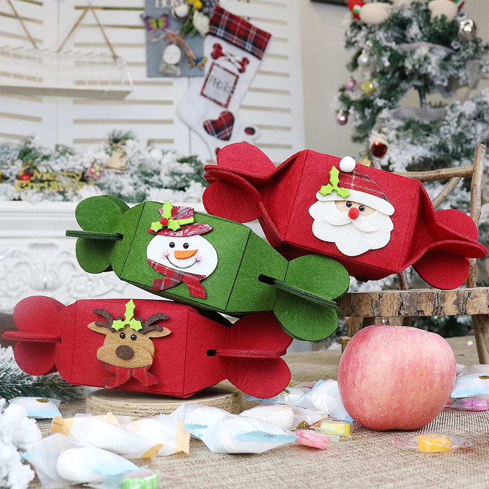 Рождественская Подарочная коробка складной детский чехол для конфет со