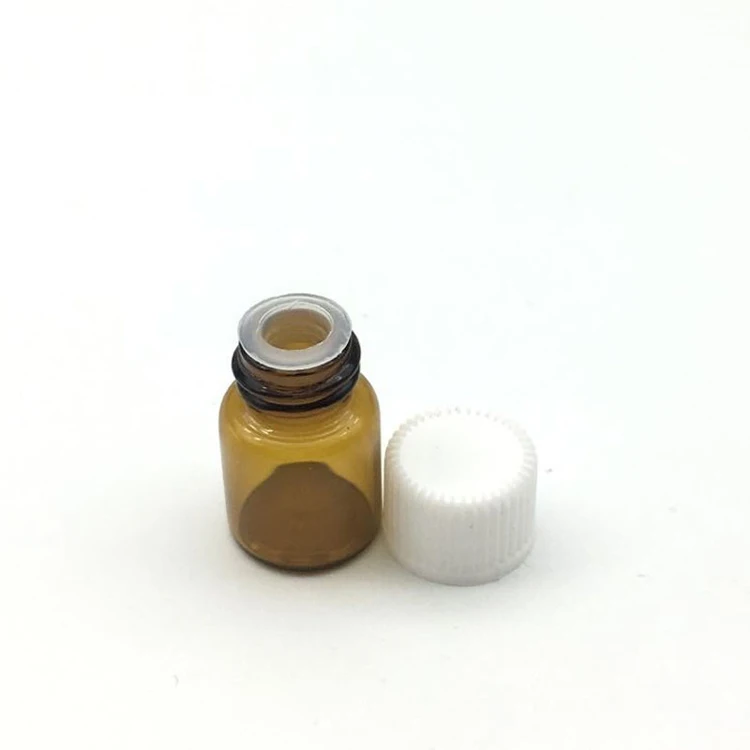 Amber With White Cap 100 шт 2cc мини пустые эфирные масла Янтарный стеклянный флакон без отверстия образец духов 2 мл флаконы - Цвет: Amber With White Cap