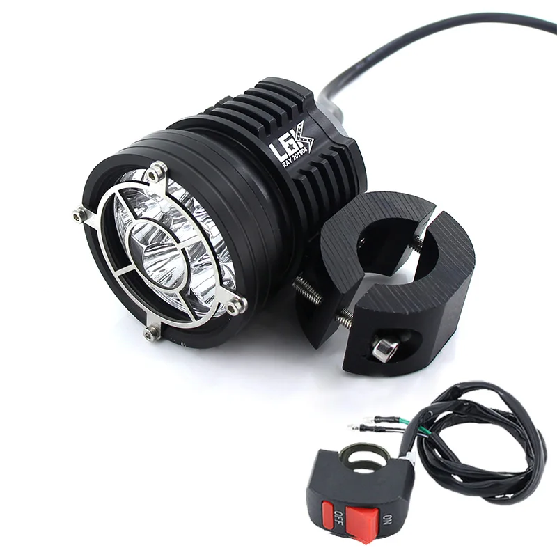 1 шт. светодиодная мотоциклетная фара подходит для 12 в мотоцикла 6000lm30W мотоцикл модифицированный вспомогательный прожектор