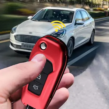 

Car Remote Flip Key Case Fob Cover Red Fit For Ford Explorer Ranger Mondeo Car Key Cover Alloy Key Shell Mater Key Case