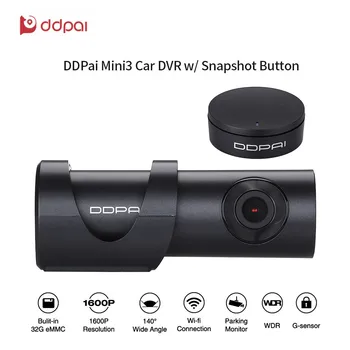 

DDPai Car DVR WIFI Dash Camera Built-in 32GB eMMC Storage Mini3 DVRs Dash Cam 1600P 140 Wide Angle WDR Night Vision WIFI Camera