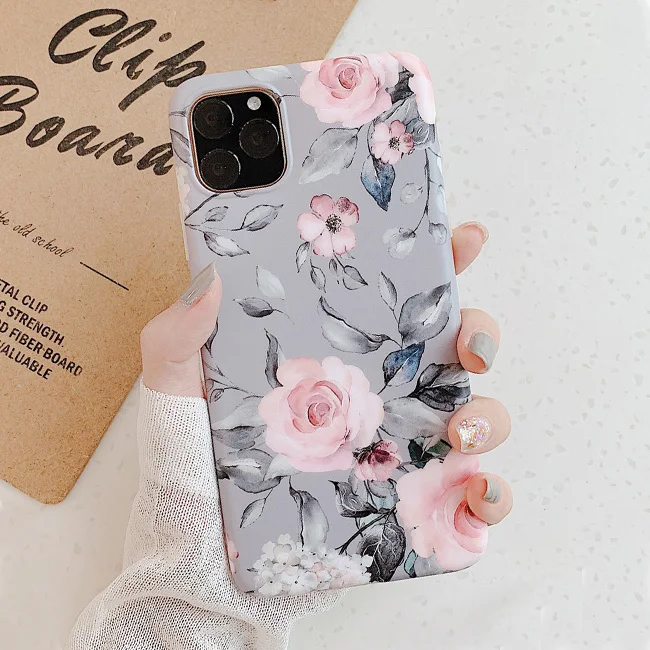 Style 17 Чехол для телефона в стиле ретро с цветными цветами для iphone XR XS Max X 6 6S 7 8 Plus 11 11Pro Max Leaf матовый мягкий Художественный Цветочный чехол - Цвет: Style 17