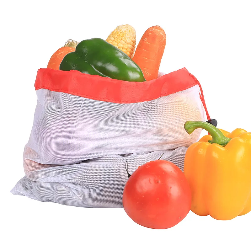 Многоразовые сетчатые продуктовые сумки набор из 12 экологически чистых сетчатых