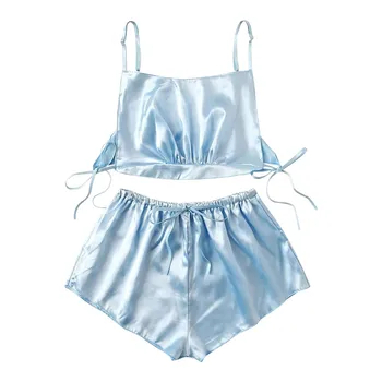 

Womens Pajamas Sleepwear Sexy Lingerie Summer Thin Pyjamas Women Set Sexy Backless Pijamas Female Dropshipping #35