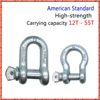

1pcs/lot High-intensity U-bolts bow shackle 12T/13.5T/17T/25T/35T/55T (ton) Type u sling screw Rope screw Bow shackle cufflinks