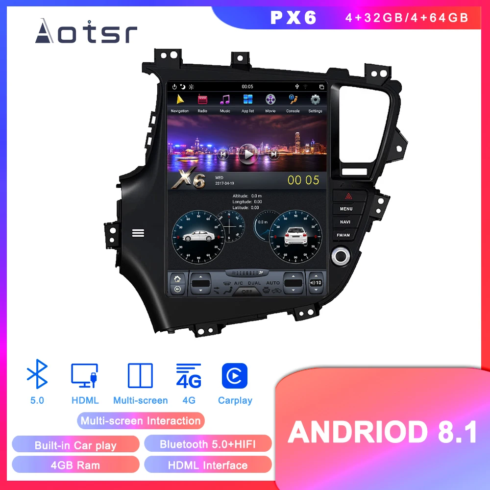 Автомобильная Мультимедийная система Tesla style Android gps навигация DVD для KIA Optima K5 2010