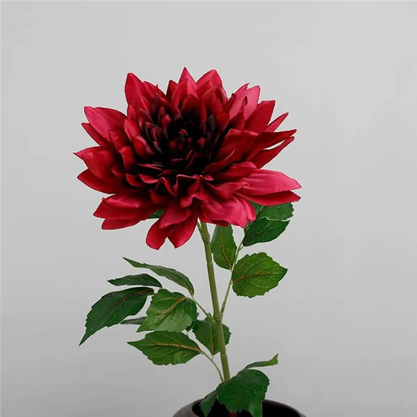 12 шт. поддельные длинные стволы Dahlia 41,3" Длина Моделирование ацтеков Dahlias для свадьбы дома декоративные искусственные цветы - Цвет: Красный