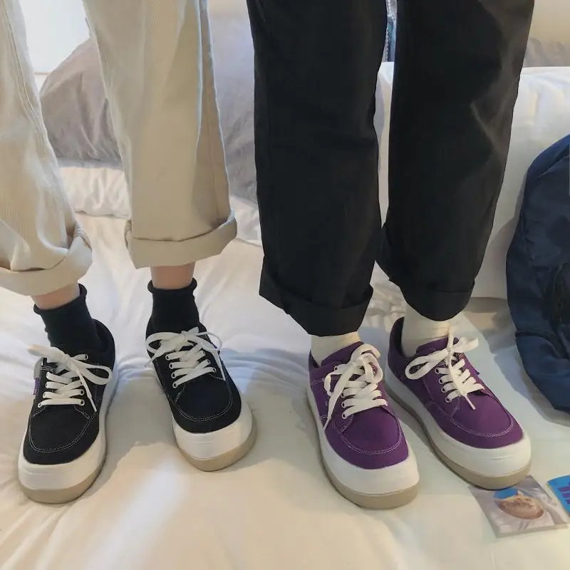 

INS Casual 2019 Summer Extra High Harajuku-Style Students Versatile Lace-up Korean-style New Style round-Toe Whole Transaction W