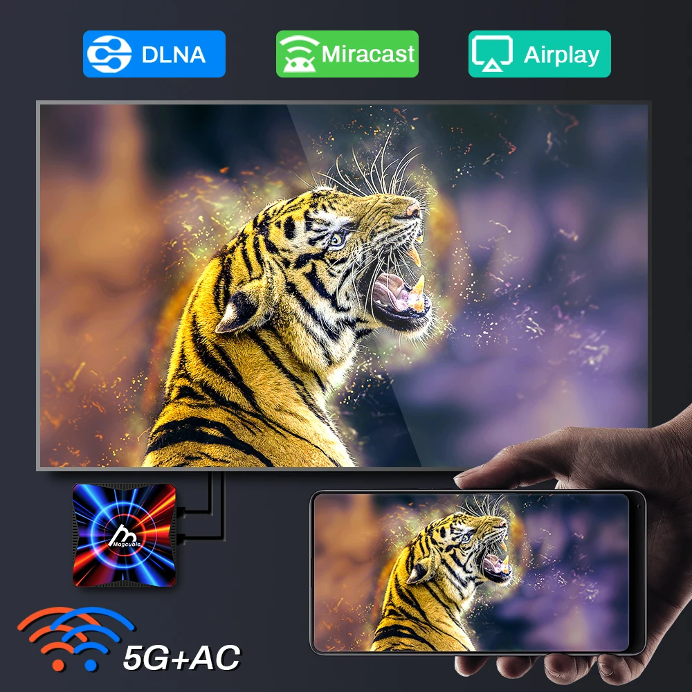 ТВ приставка Transpeed Android 10 6K/ 4K с очень быстрым Wi Fi реальным 5G Youtube 4GB 32GB 64GB Bluetooth Play Store