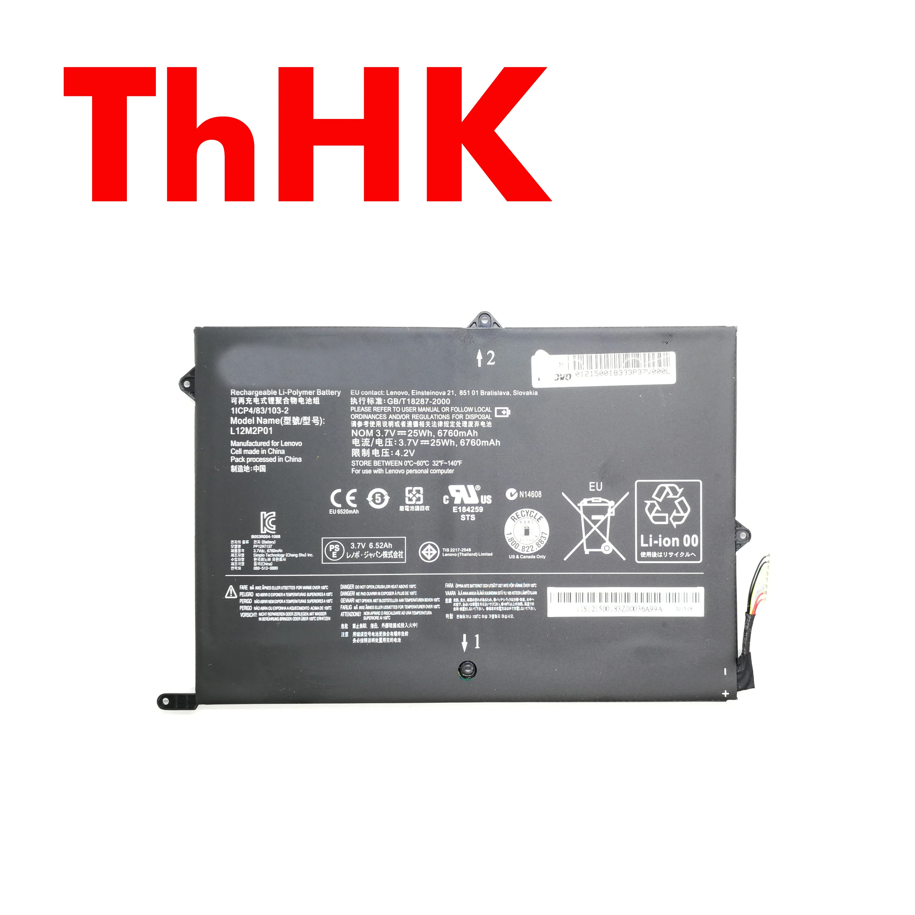 ThHK оригинальный L12N2P01 L12M2P01 Аккумулятор для ноутбука 3 7 в 25 Втч Lenovo Miix 10 настольный
