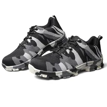 Рабочая обувь со стальным носком, безопасная, прокалывающаяся, нескользящая, дышащая, для мужчин, строительная, промышленная, ZJ55