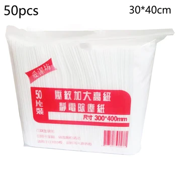 

50Pcs/set Polyester Fiber Disposable Electrostatic Dust Removal Mop Paper Home Cleaning Cloth Removal Papers