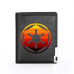 High Quality Star Empire Theme Printing Leather Wallet Men Women Billfold Slim Credit Card/ID Holders Inserts Short Purses