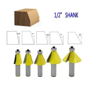 

5pc 1/2 Shank 30 Degree Chamfer & Bevel Edging Router Bit woodworking cutter woodworking bits