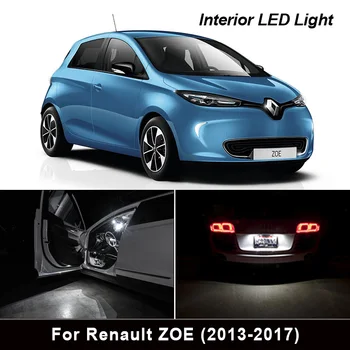 

9pcs LED lamp For Renault For ZOE 2013-2017 Car LED Interior Reading Map Trunk License plate lights Bulb kit