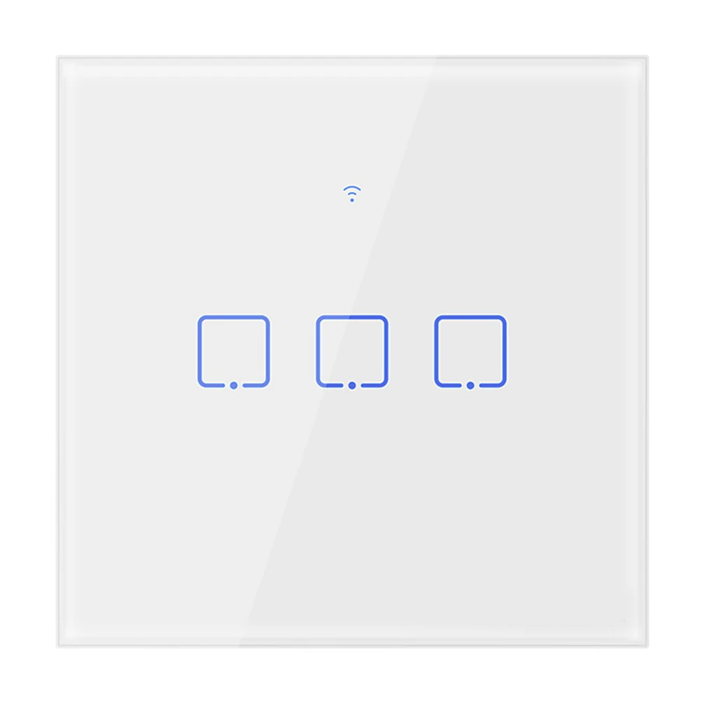 

RF Waterproof Light 100-240V Wall Switch Touch Panel Wireless Glass Home Remote Control Voice Automation Smart White