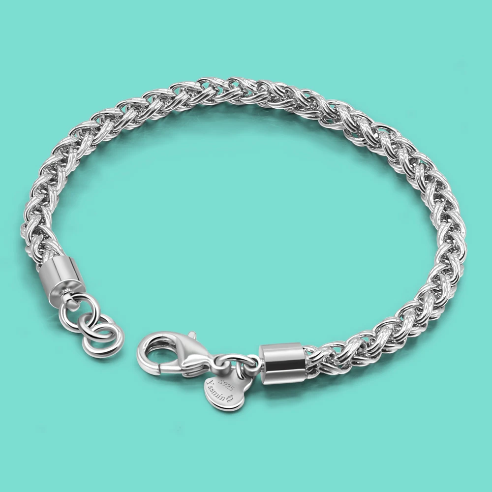 新 100 925 シルバーブレスレット織デザイン男性のソリッドシルバーブレスレットサイズ 5mmcm シルバージュエリー誕生日パーティーのアクセサリー Bracelets Bangles Aliexpress