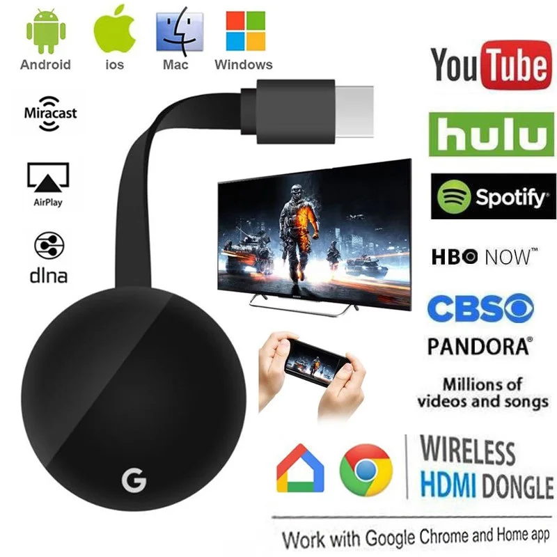 4K ТВ палка 5G MiraScreen G7S Беспроводной Дисплей приемник для Google Chromecast 3 HDMI Miracast Airplay Wifi