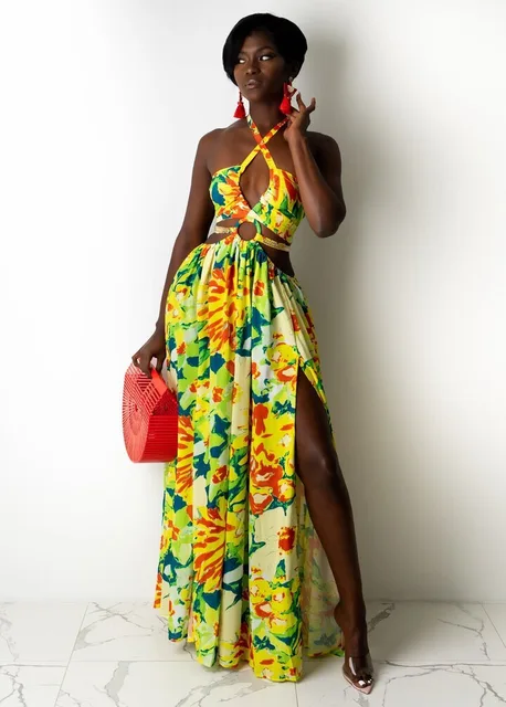 Echoine Colorful Flower Print Long Maxi 