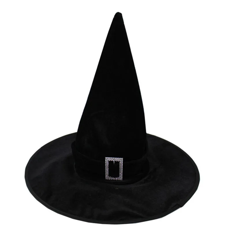 Halloween party hat witch witch hat yarn print pumpkin black pointed hat sale c