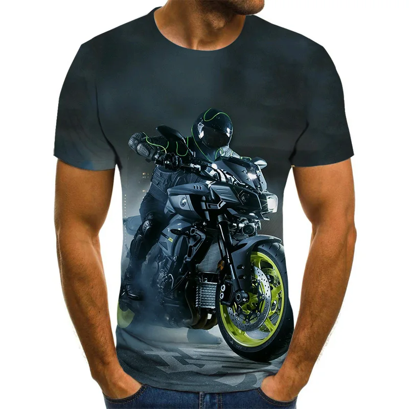 2021 summer new racing driver graphics 3D printing punk style men's fashion jacket motorcycle T plus size streetwear 110/6XL | Мужская