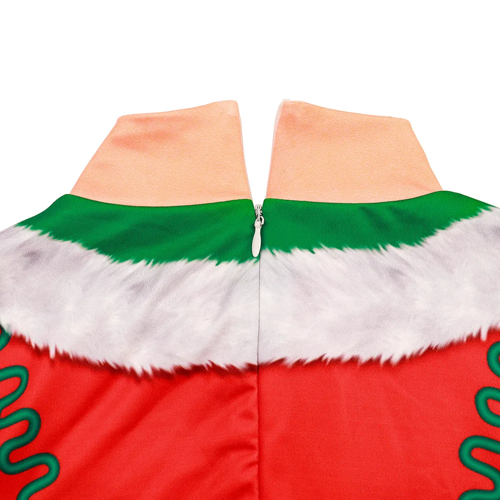 Цветной Косплей er Рождественский костюм эльфа Женская одежда для косплея эластичные боди для женщин комбинезон