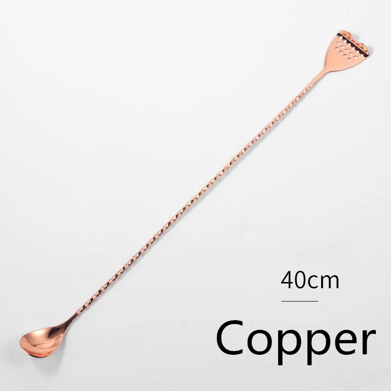 Copper Барная ложка из нержавеющей стали в японском стиле, лучший бармен, рождественский подарок, бар с фильтром, 400 мм - Цвет: Copper