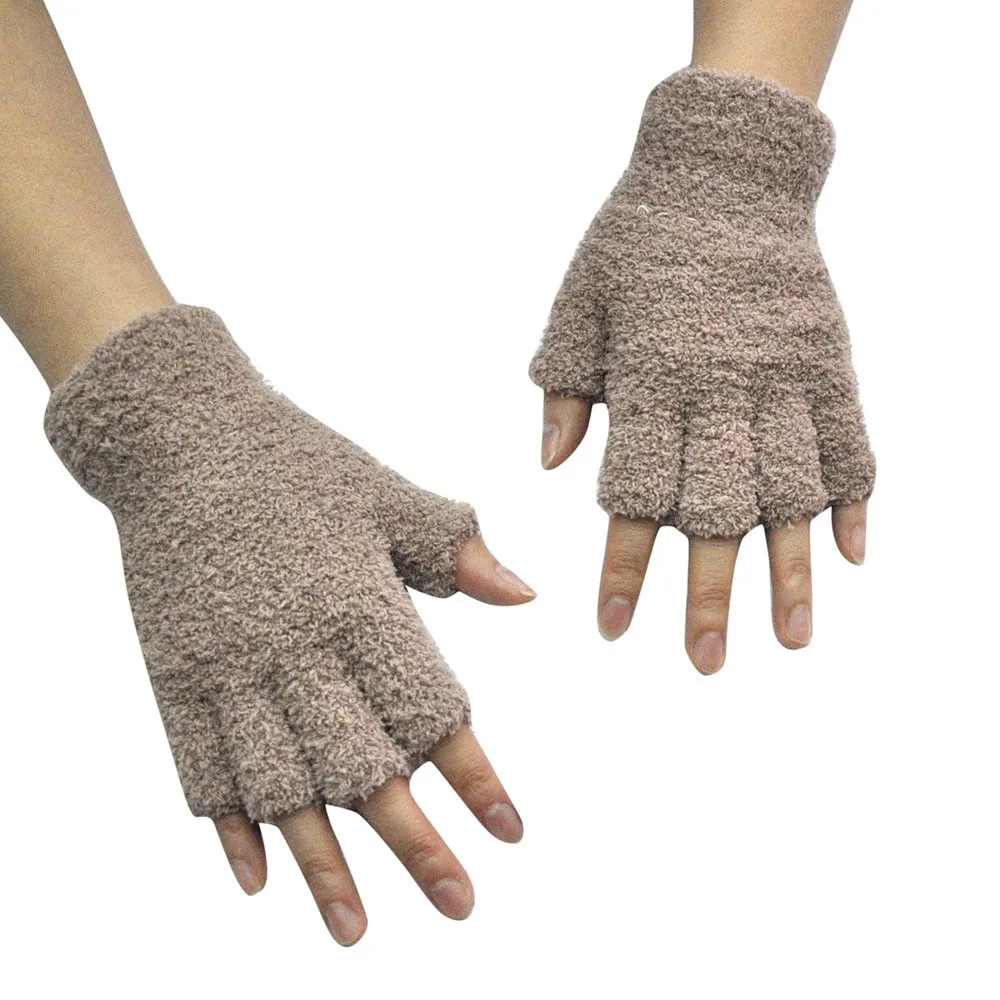 Gloves Mitten fingerless gloves Unisex Fleece Half-Fingers Fuzzy Adult warm gloves Winter handschoenen guantes mujer luvas