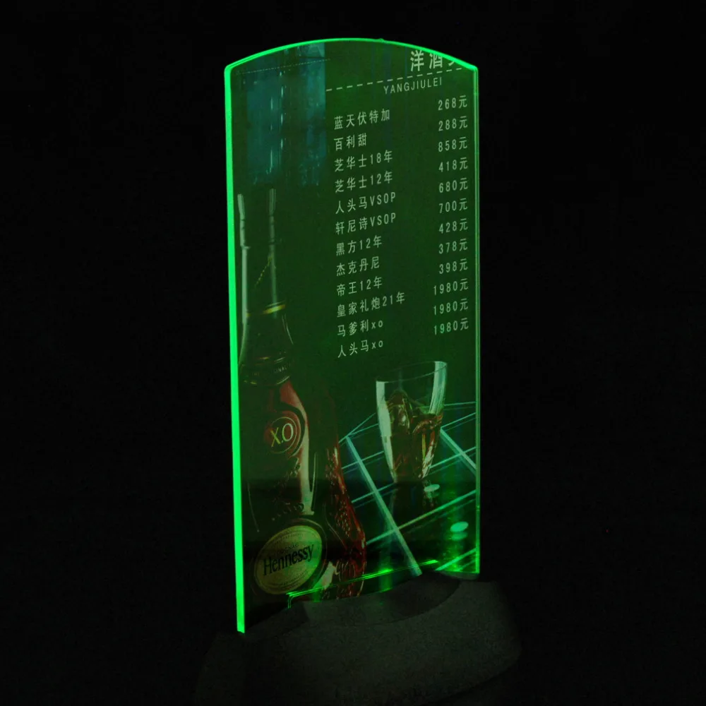 

Hot 1pcs Holder Stand Acrylic Flashing Led Light Table Menu Restaurant Card Display Drop Shipping