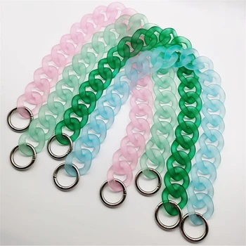 

Candy Color Acrylic Resin Chain Bag DIY Contrast Color Retro Manual Removable Thick Chain Bag Decoration Bag Strap